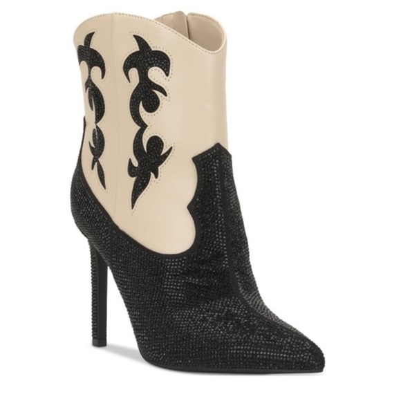 INC International Concepts Shoes - INC International Concepts‎ Black and Cream Heeled Boots​